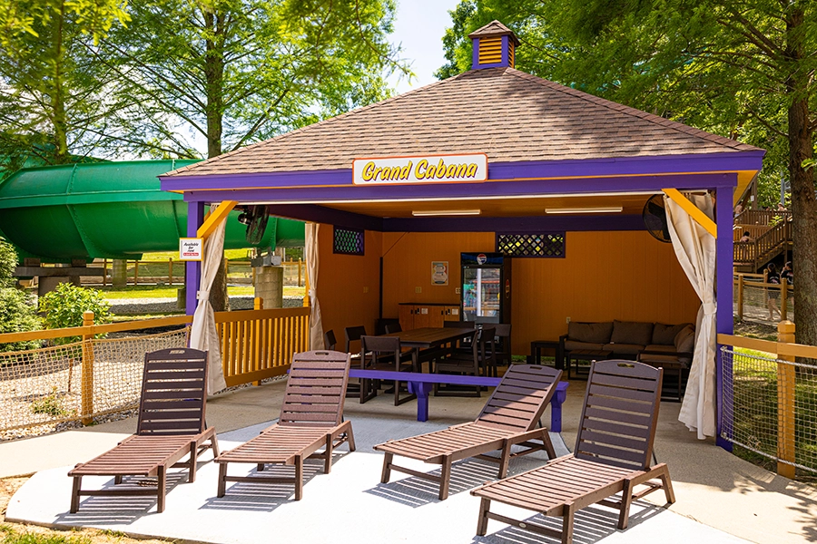 Grand Cabana for up to 16 people available to rent in Splashin' Safari