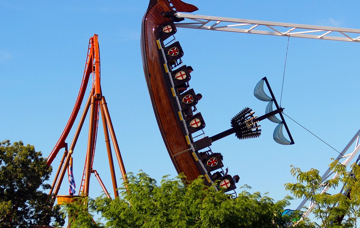 Mayflower and Thunderbird at Holiday World & Splashin' Safari in Santa Claus, Indiana.