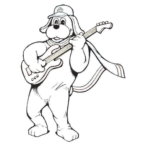 Rockin' Holidog Coloring Page