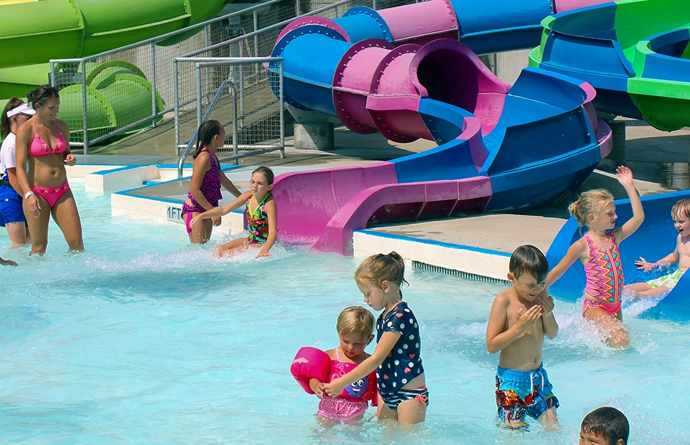 Kids playing at Safari Sam's SplashLand at Holiday World & Splashin' Safari in Santa Claus, Indiana.