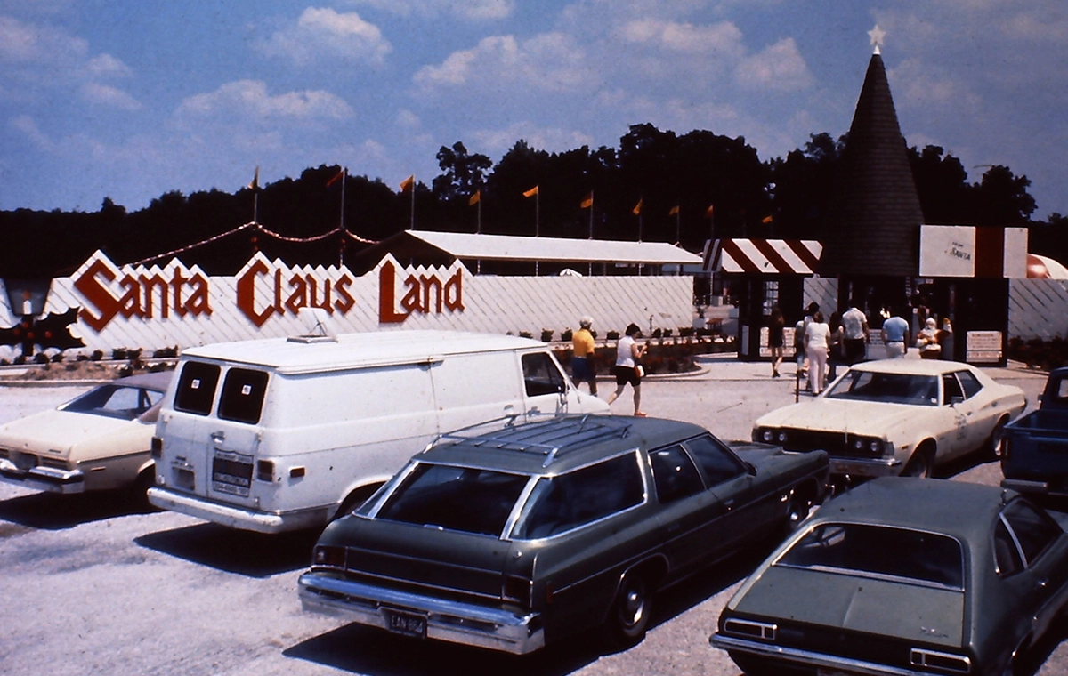 The park entrance to Santa Claus Land in the 1970s.
